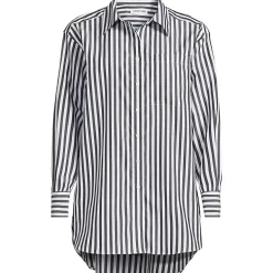 Women's Oversized No Iron Tunic with Statement Collar Shirt