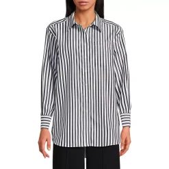 Women's Oversized No Iron Tunic with Statement Collar Shirt