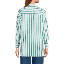Women's Oversized No Iron Tunic with Statement Collar Shirt