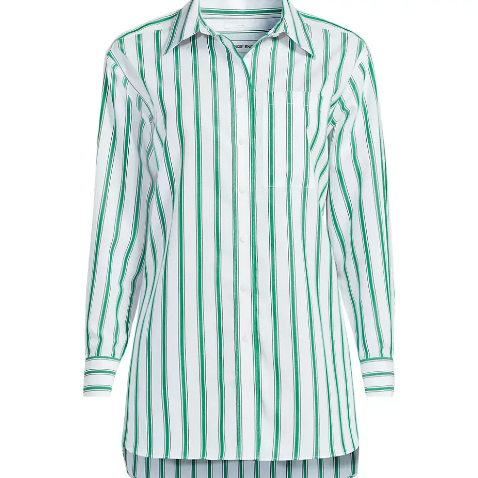 Women's Oversized No Iron Tunic with Statement Collar Shirt
