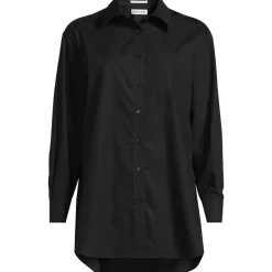 Women's Oversized No Iron Tunic with Statement Collar Shirt