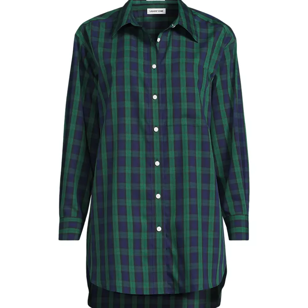 Women's Oversized No Iron Tunic with Statement Collar Shirt
