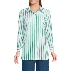 Women's Oversized No Iron Tunic with Statement Collar Shirt