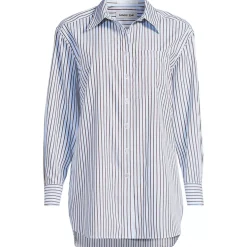 Women's Oversized No Iron Tunic with Statement Collar Shirt