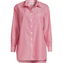 Women's Oversized No Iron Tunic with Statement Collar Shirt