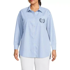 Women's Oversized No Iron Tunic with Statement Collar Shirt