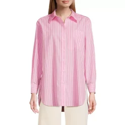 Women's Oversized No Iron Tunic with Statement Collar Shirt