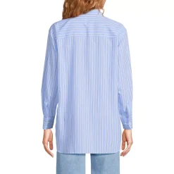 Women's Oversized No Iron Tunic with Statement Collar Shirt