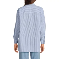 Women's Oversized No Iron Tunic with Statement Collar Shirt