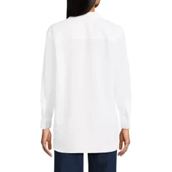 Women's Oversized No Iron Tunic with Statement Collar Shirt