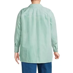 Women's Oversized No Iron Tunic with Statement Collar Shirt