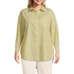 Women's Oversized No Iron Tunic with Statement Collar Shirt