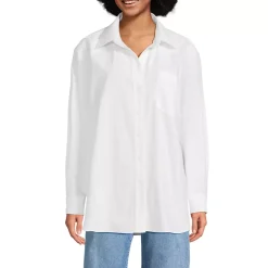 Women's Oversized Oxford Button Front Shirt