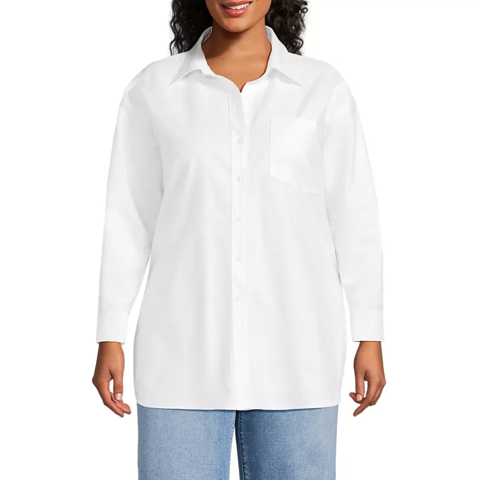 Women's Oversized Oxford Button Front Shirt