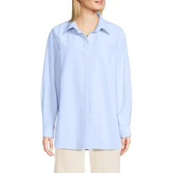 Women's Oversized Oxford Button Front Shirt