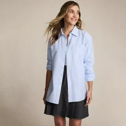 Women's Oversized Oxford Button Front Shirt