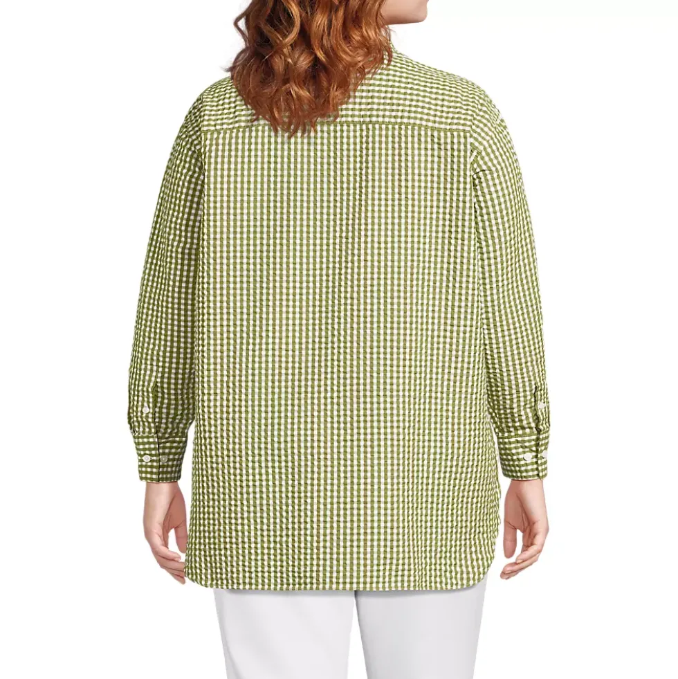 Women's Oversized Seersucker Shirt