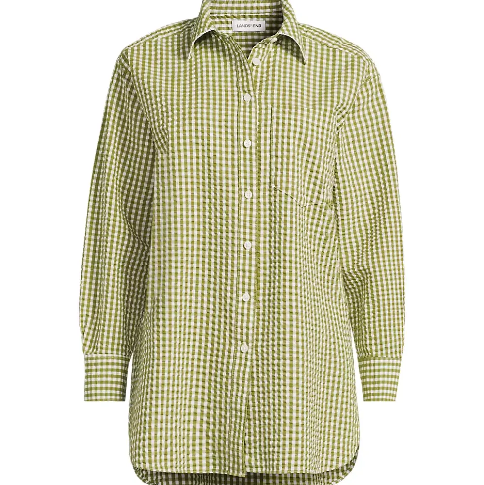 Women's Oversized Seersucker Shirt