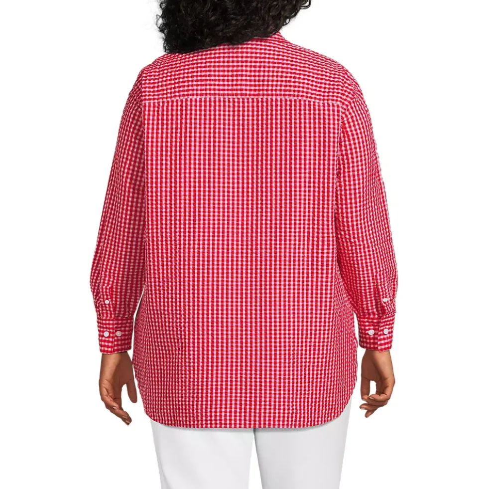 Women's Oversized Seersucker Shirt