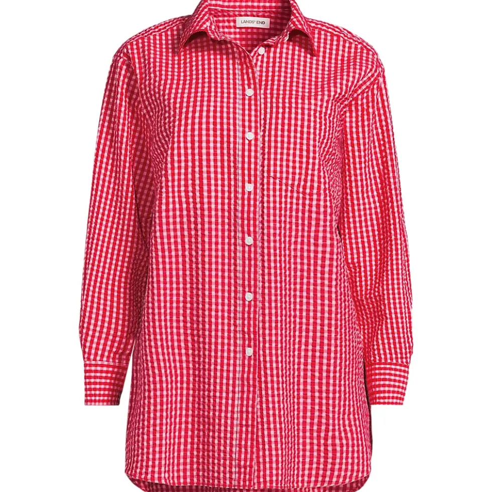 Women's Oversized Seersucker Shirt