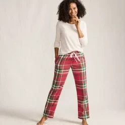 Women's Pajama Gift Set - Knit Long Sleeve Top and Flannel Pants
