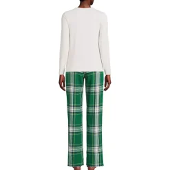 Women's Pajama Gift Set - Knit Long Sleeve Top and Flannel Pants