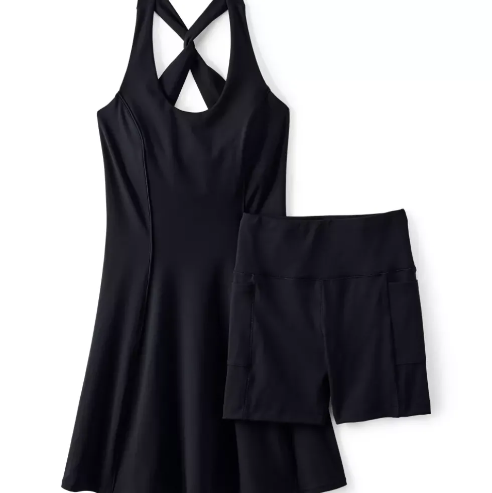 Women's Petite Active High Impact Skater Skirt Dress