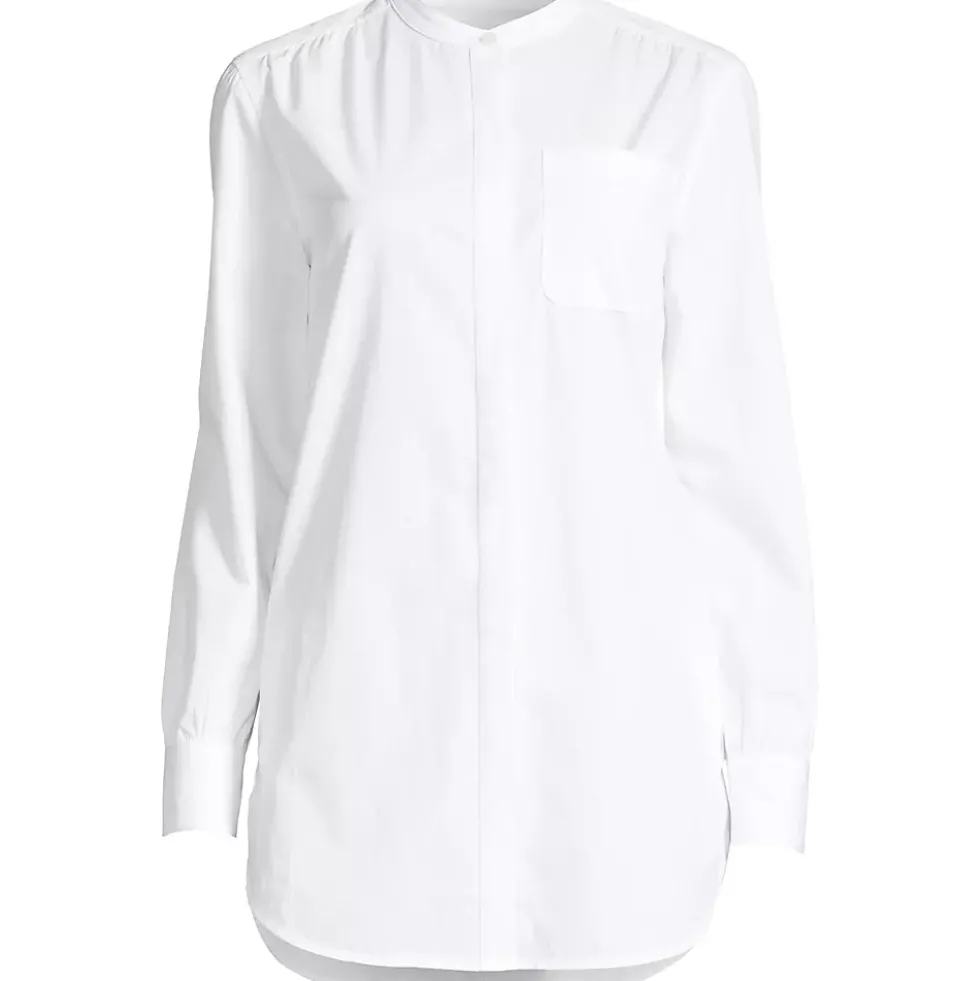 Women's Petite Cotton A-Line Long Sleeve Tunic Top