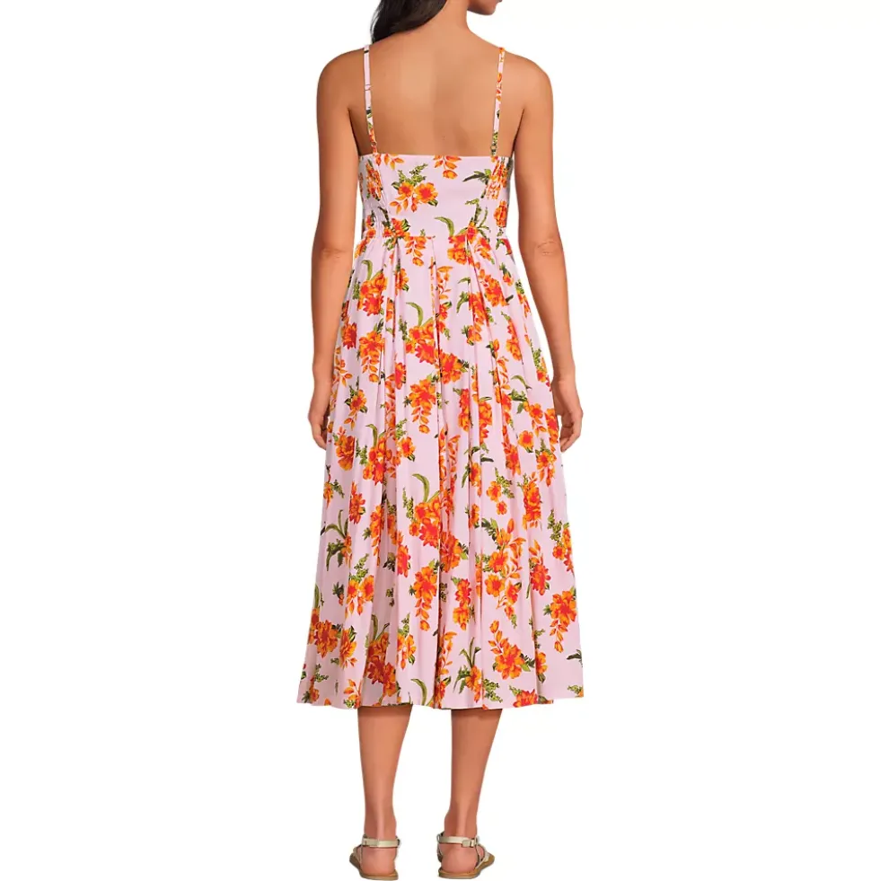 Women's Petite Cotton Voile Pleated Midi Dress