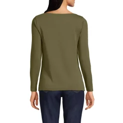Women's Petite Long Sleeve Polished Essentials Boatneck Top