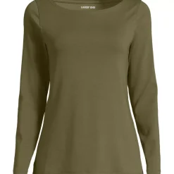 Women's Petite Long Sleeve Polished Essentials Boatneck Top