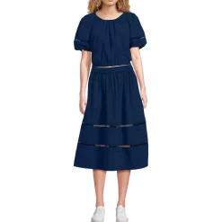 Women's Pintuck Puff Sleeve Skirt Set