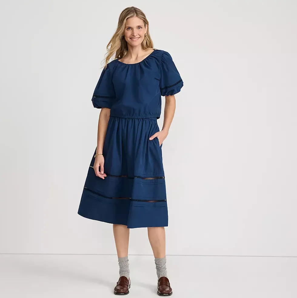 Women's Pintuck Puff Sleeve Skirt Set