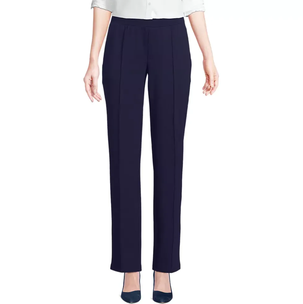 Women's Pintuck Straight Leg Ponte Pants
