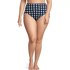 Women's Pique High Waisted Adjustable Bikini Bottoms