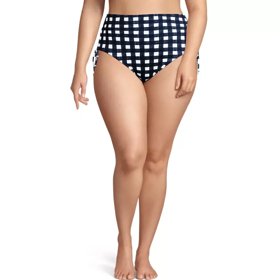 Women's Pique High Waisted Adjustable Bikini Bottoms