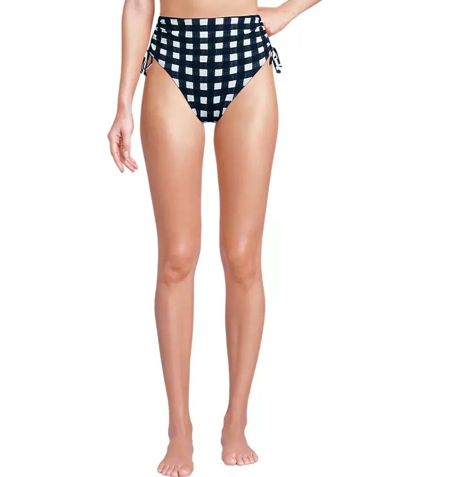 Women's Pique High Waisted Adjustable Bikini Bottoms