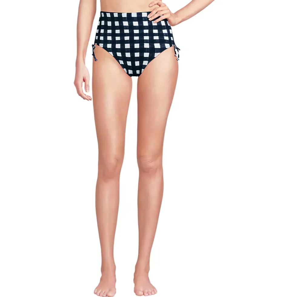 Women's Pique High Waisted Adjustable Bikini Bottoms
