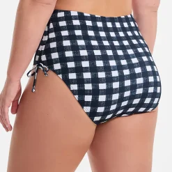 Women's Pique High Waisted Adjustable Bikini Bottoms