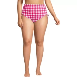 Women's Pique High Waisted Adjustable Bikini Bottoms