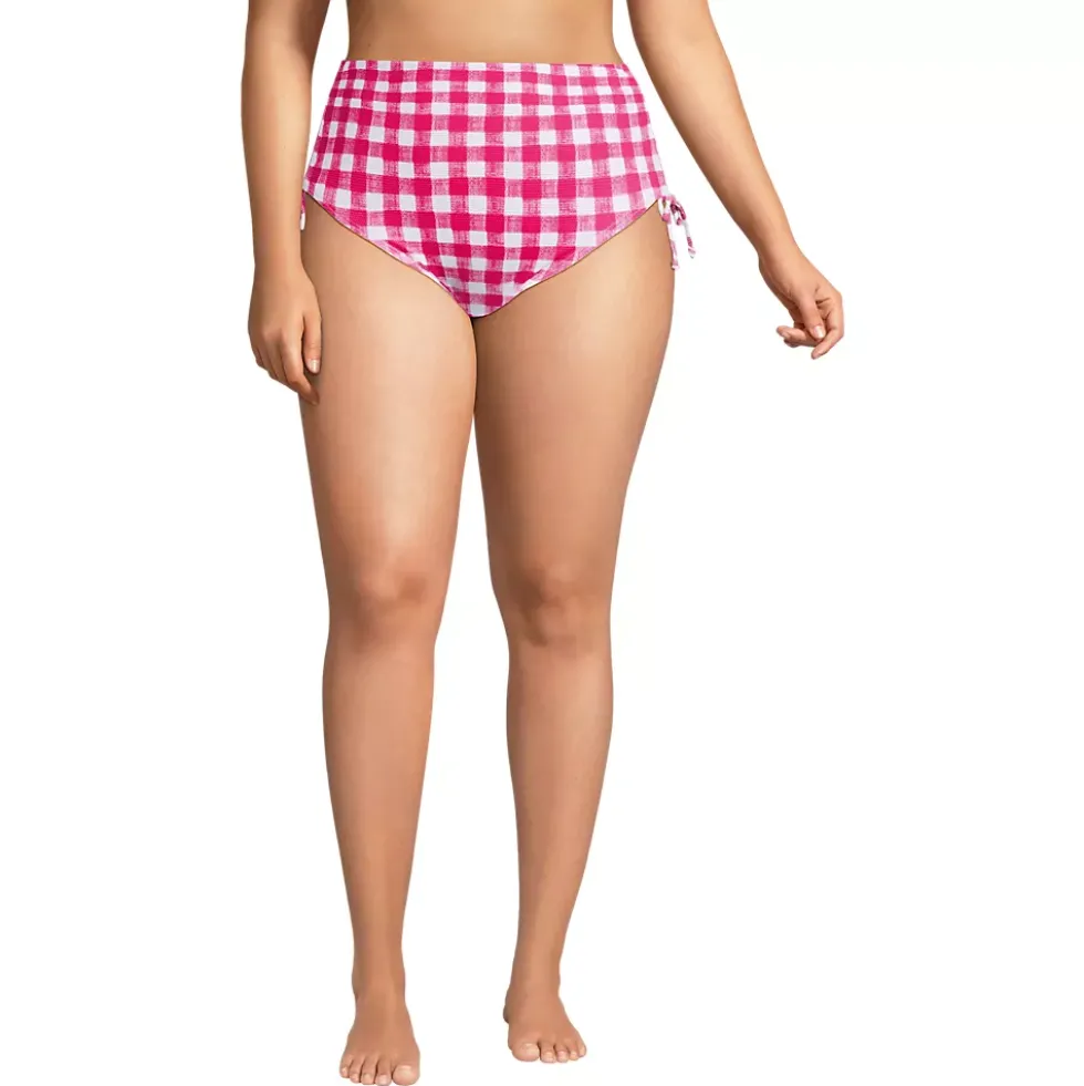 Women's Pique High Waisted Adjustable Bikini Bottoms