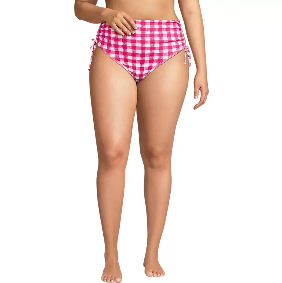 Women's Pique High Waisted Adjustable Bikini Bottoms