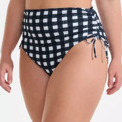 Women's Pique High Waisted Adjustable Bikini Bottoms