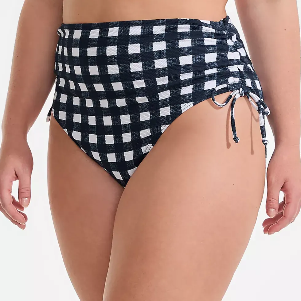 Women's Pique High Waisted Adjustable Bikini Bottoms