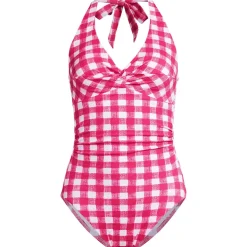Women's Pique Knot Twist Halter One Piece
