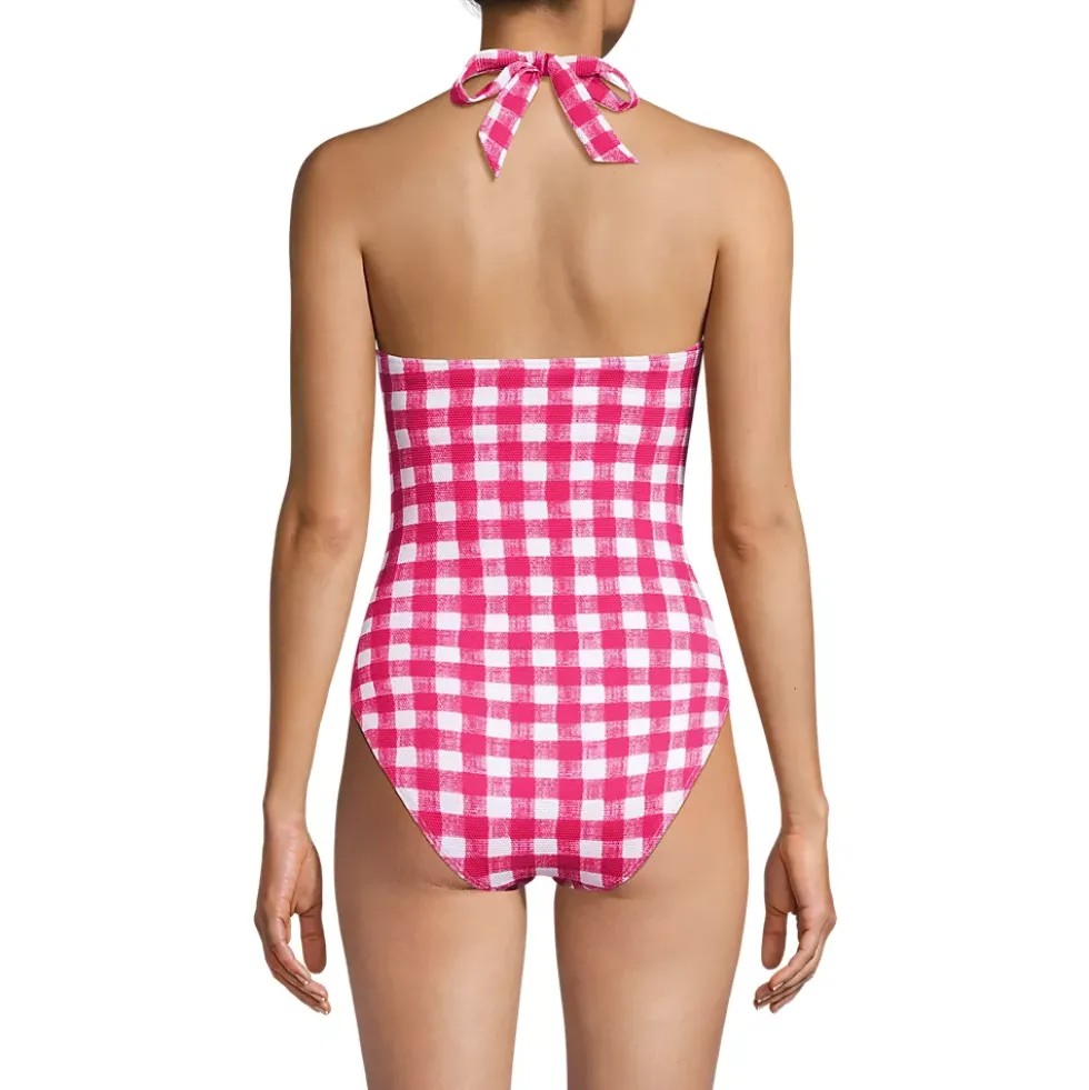 Women's Pique Knot Twist Halter One Piece