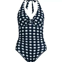 Women's Pique Knot Twist Halter One Piece