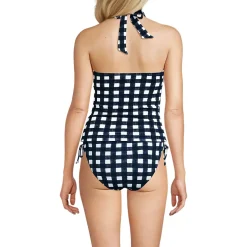 Women's Pique Knot Twist Halter Tankini Top