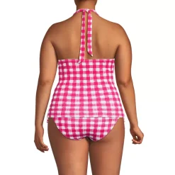 Women's Pique Knot Twist Halter Tankini Top