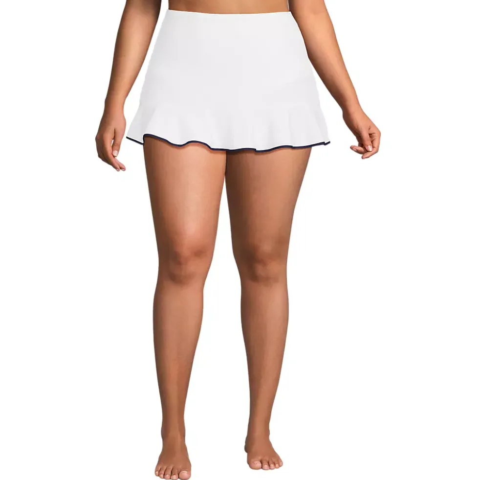 Women's Pique Ruffle Hem Mini Swim Skirt